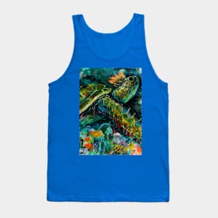 Sea God Green Turtle Tank Top